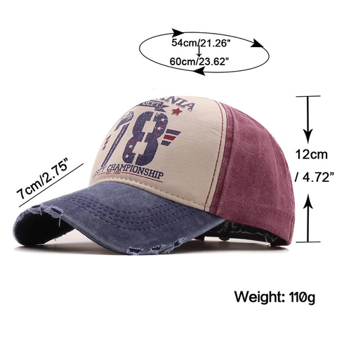 Cappello Da Baseball Vintage Cotone Lavato Distressed Buco Patchwork Stampa California Regolabile Unisex Cappello Sole Sportivo