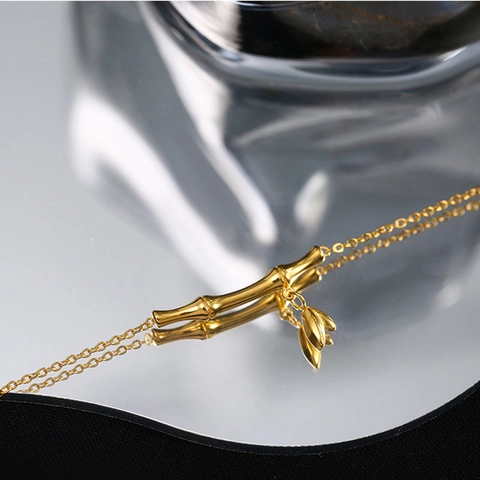 Elegant Bamboo Joint Design Gold Bracelet For Women Titanium Steel Material Simple Commuter Style Fashion Jewelry Gift