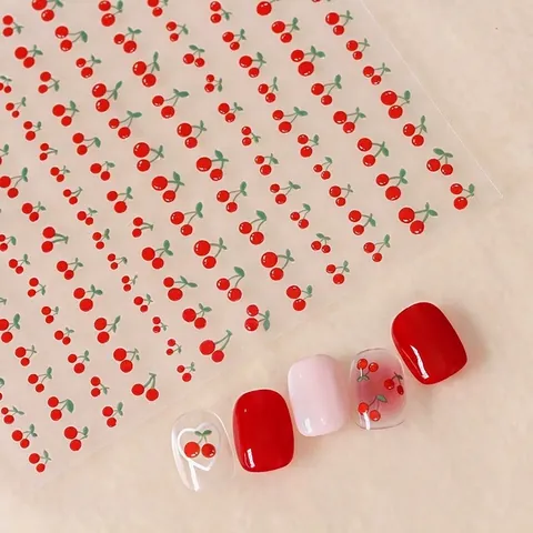 Frucht Nagelaufkleber Ultradünn Selbstklebend Zitrone Orange Kirschmuster DIY Maniküre Dekoration Für Frauen