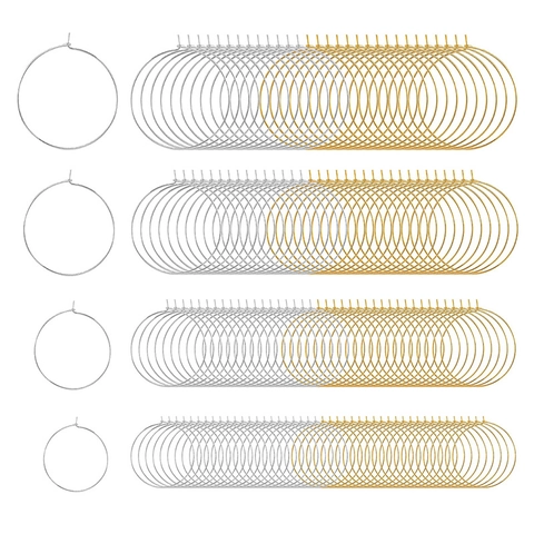 Round Earring Hoops Metal Wine Glass Charm Rings For DIY Jewelry Making Beading Loops Findings Craft Components