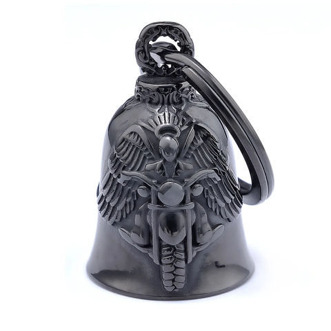 Colgante Campana De Guardián De Motocicleta Acero Inoxidable Jinete Alado Biker Amuleto Joyería Retro Para Hombres
