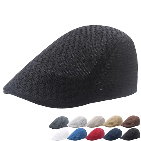 Sommer Mesh Atmungsaktive Schirmmütze Retro Britischer Stil Ivy Cap Für Herren Damen Leicht Sonnenschutz Verstellbar