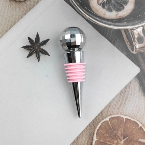 Disco Bal Wijnfles Stop Zinklegering Siliconen Decoratieve Herbruikbare Drank Sealer Voor Bar Party Retro Spiegel
