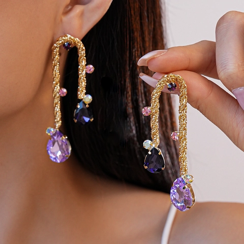 Orecchini A Goccia In Metallo Intrecciato Vintage Con Perno In Argento Sterling 925 Gioielli Da Donna Con Strass