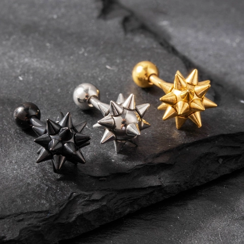 Stainless Steel Spiked Ball Stud Earrings Punk Gothic Body Piercing Jewelry Unisex Fashion Individual Cool Edgy Accessories