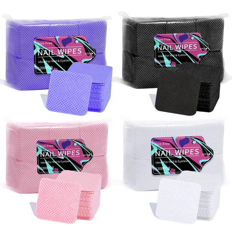 Lint-Free Nail Wipes Non-Woven Fabric Polish Remover Pads Professional Manicure Eyelash Cleaning Tool For Nail Salon