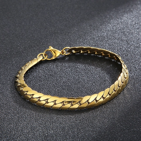 Minimalist Stainless Steel Cuban Link Bracelet For Men And Women Business Style Titanium Steel Curb Chain With Lobster Clasp