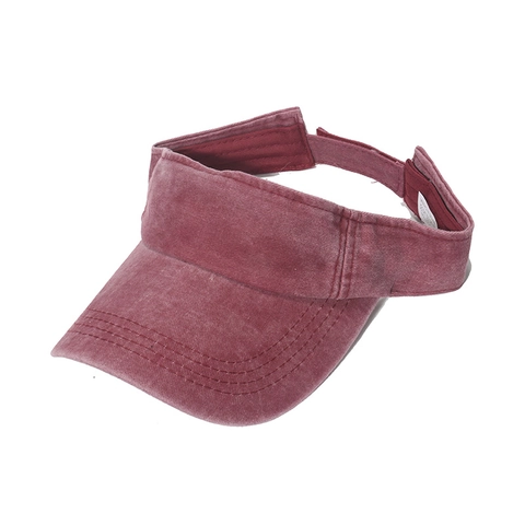 Visiera Parasole In Cotone Lavato Cappello Vintage Denim Distressed Berretto Vuoto Regolabile Protezione UV Sport All Aperto Unisex