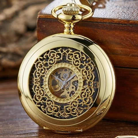 Retro Skeleton Mechanical Pocket Watch With Alloy Case And Roman Numerals Vintage Hollow Hand Winding Pendant Clock