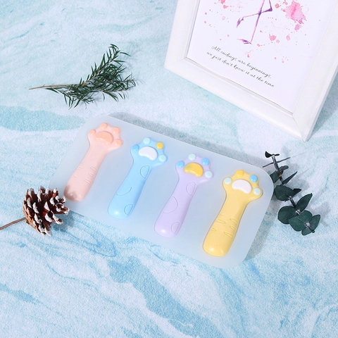 Stampo In Silicone Zampa Di Gatto DIY Lecca Lecca Ghiaccio Resina Artigianato Cucina Macaron Forme Carine