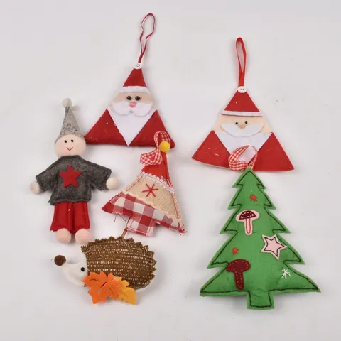 Ornements De Noël Décorations À Suspendre Feutre Tissu Hibou Gnome Animal Arbre Fait Main Fête Festive Maison