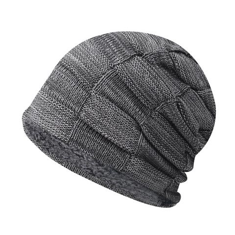 Berretto Invernale In Cotone Lavorato A Maglia Foderato In Pile Caldo All'aperto Plaid Morbido Termico Per Uomo Donna