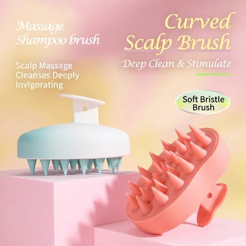 Spazzola Shampoo Massaggio Cuoio Capelluto Sfumata Setole Morbide TPE Pulizia Profonda Massaggiatore Testa Impugnatura Ergonomica