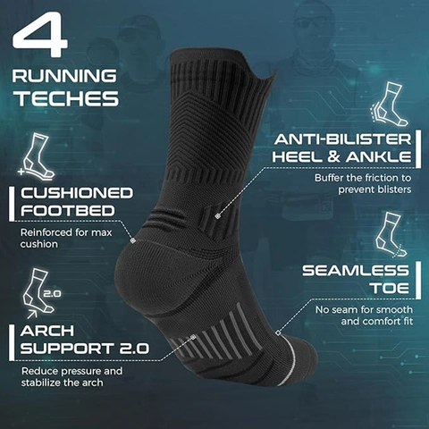 Sport Socken Nylon Spandex Baumwolle Anti Rutsch Polsterung Atmungsaktiv Kompression Fußgewölbeunterstützung Basketball