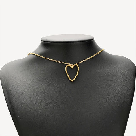 Ciondolo a Cuore in Acciaio Inossidabile Ciondoli a Cerchio Tondo Irregolare Geometrico Per Accessori Per Gioielli Fai da Te Oro Acciaio