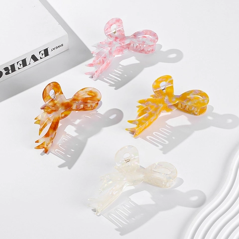 Große Acetat Haarklammer Koreanischer Stil Marmor Muster Leichte Shark Clip Für Frauen Elegante Haarstyling Accessoires