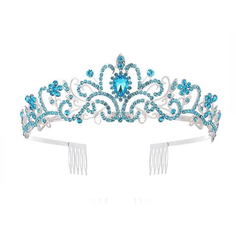 Lussuosa Corona da Sposa in Lega con Strass Tiara per Donna Matrimonio Festa Compleanno Copricapo Elegante Design Floreale Accessorio per Capelli