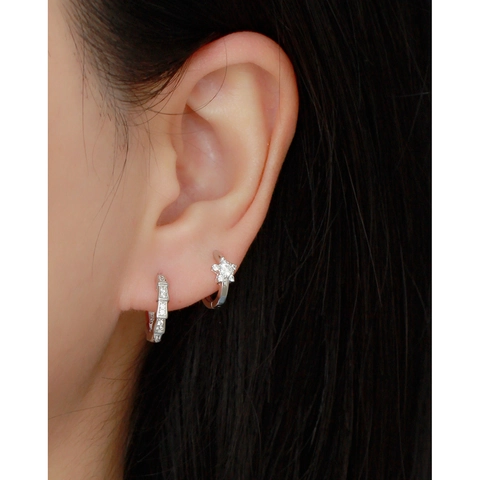 Star Zirkonia Huggie Hoop Ohrringe 925 Sterling Silber Minimalistischer Koreanischer Stil Schmuck Für Frauen