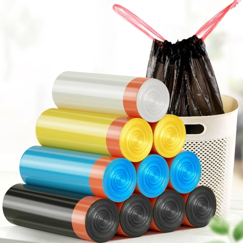 Sacchi Spazzatura Con Coulisse Sacchetti In Plastica Ispessita Usa E Getta Resistenti Anti Perdite Chiusura Automatica Casa Cucina