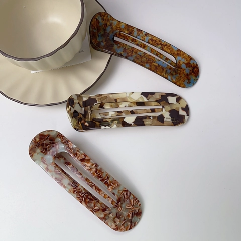 Fermagli Per Capelli In Acetato Fatti A Mano Per Donna Vintage Marmo Tartarugato Cavo Geometrico Barretta Clip Laterale