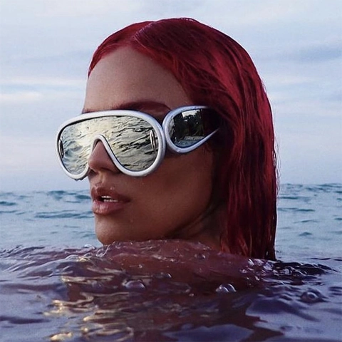 Futuristic Oversized Shield Sunglasses Y2K Goggle Eyewear For Women Men UV400 Wrap Around One Piece Fashion Sun Glasses