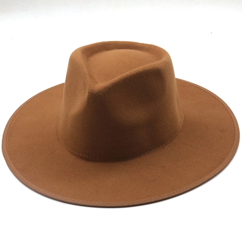 Classic Wide Brim Fedora Hat Wool Felt Vintage Retro Jazz Style Panamas For Women Men