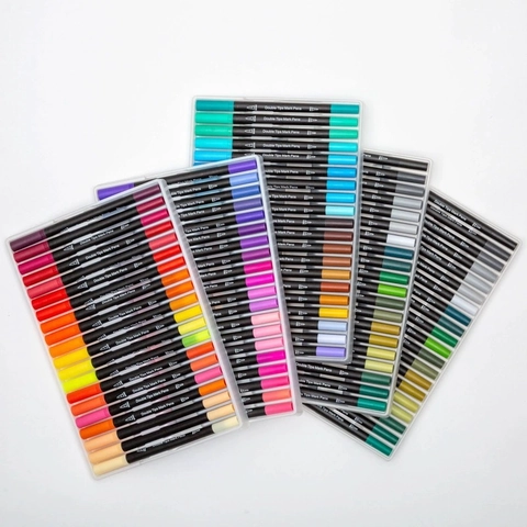 Feutres Aquarelle À Double Pointe Stylos Pinceaux Pointes Fines Et Pinceaux À Base D'eau Non Toxiques Pour Dessin Artiste Pro