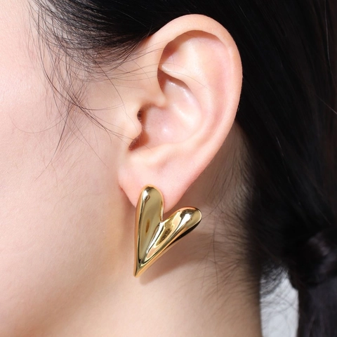 Orecchini A Lobo A Cuore In Argento Sterling 925 Da Donna Gioielli Geometrici Minimalisti Lucidati Placcati Oro