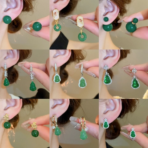 Orecchini Pendenti A Zucca In Vetro Smaltato Stile Cinese Retrò Con Perno In Argento Sterling 925 Gioielli Da Donna