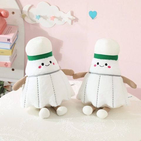 Creative Badminton Plush Toy Shuttlecock Stuffed Doll Soft White Plushie With Corduroy Limbs For Kids Girls Home Decor