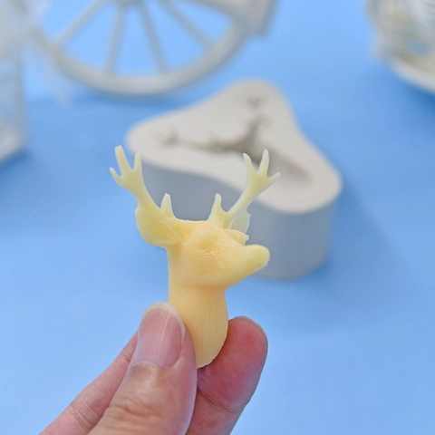 Weihnachten Hirschkopf Silikonform DIY 3D Rentier Fondant Tortendekoration Backzubehör Bastelbedarf