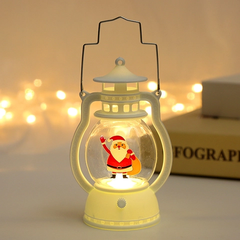 LED Weihnachts Laterne Retro Tragbar Kunststoff Nachtlicht Warmes Licht Feiertag Home Tischfenster Ornament Dekoration
