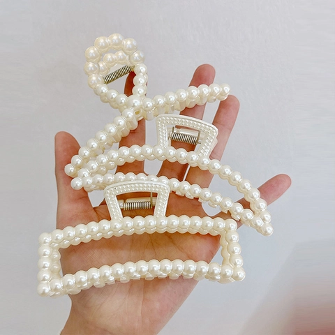 Pinza Para El Pelo Elegante Con Perlas Artificiales De Imitación Estilo Francés Vintage Accesorio Para El Cabello Mujer