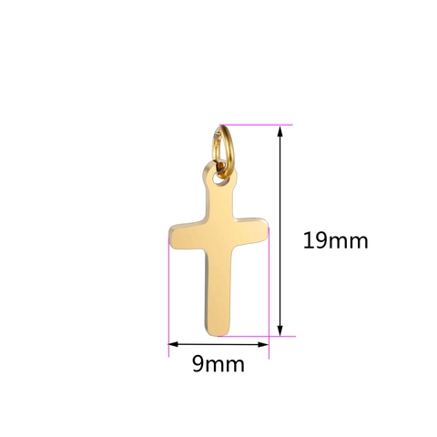 Colgante De Cruz De Acero Inoxidable Pulido Espejo Pequeño Dije Con Anillo Para Fabricación De Joyas DIY Collar Pulsera