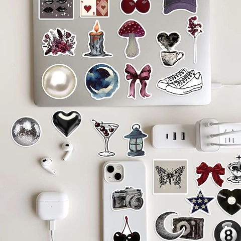Adesivi Estetici Downtown Girl Per Laptop Valigia Bottiglia D'Acqua Impermeabili Vintage Y2K Grunge Gothic Vinile