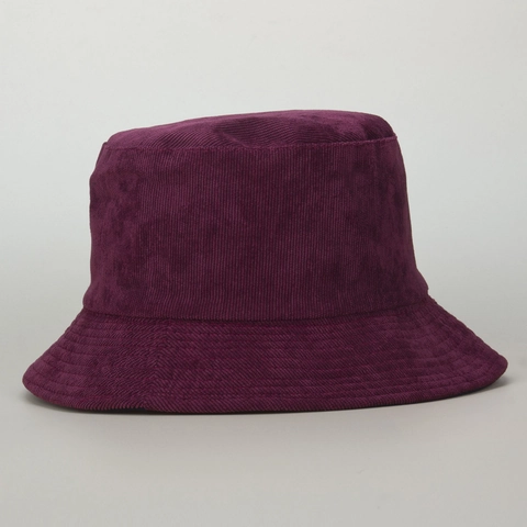 Sombrero De Pescador De Pana Retro Color Sólido Cálido Suave Plegable Protección Solar Casual Para Mujeres Hombres