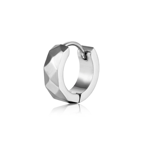 Pendientes De Aro Huggie Geométricos Corte Diamante Acero Inoxidable Pulido Chapado Al Vacío Minimalista Unisex Estilo Coreano