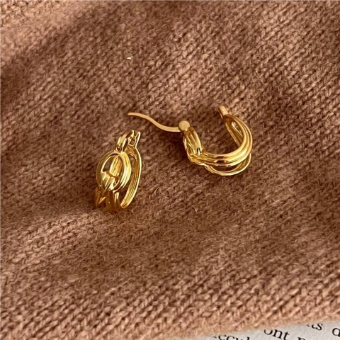 Orecchini A Cerchio Con Nodo In Argento Sterling 925 Per Donna Huggies Torsed Geometrici Minimalisti Gioielli Semplici