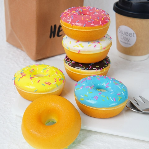 Simulation Donut Artificial Food Model PU Slow Rebound Squishy Toy Fridge Magnet Dessert Photography Props Home Kitchen