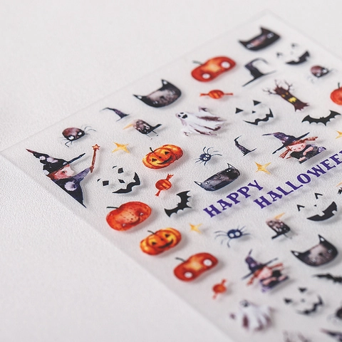 Adesivi Per Unghie Halloween Ultrasottili Autoadesivi Disegni Strega Fantasma Zucca Per Donne Ragazze Decorazione Artistica Manicure