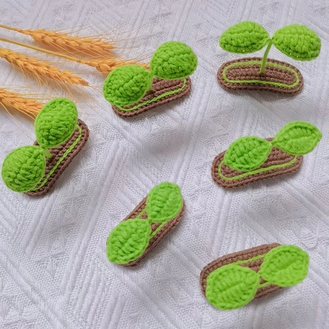 Molletta Per Capelli All'Uncinetto Germoglio Fatto A Mano Lana Pianta Fiore Design Carino Copricapo Per Bambini Neonati