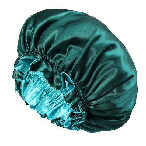 Gorro de Dormir de Satén de Doble Capa para Mujer Gorro de Pelo Sedoso Extra Grande Envoltura de Cabeza Suave Turbante Elástico