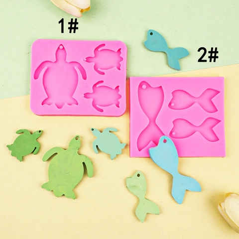 Silicone Mold Turtle Fish Mermaid Tail Shape DIY Crafting Resin Epoxy Clay Fondant Chocolate Baking Decor