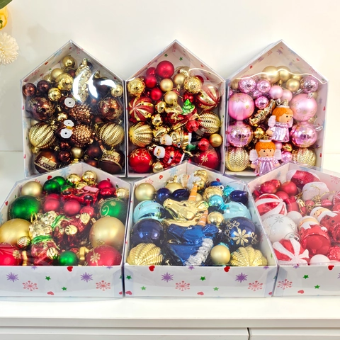Palline Di Natale Ornamenti Decorazioni Appese Albero Plastica Dipinta Forme Assortite Decorazioni Per Feste