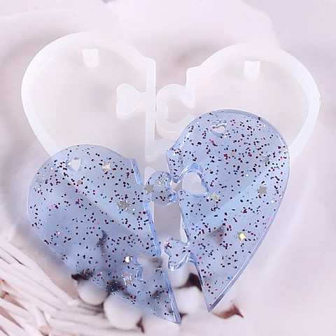 Heart Puzzle Bird Wings Shape Silicone Resin Mold DIY Handmade Jewelry Keychain Earrings Pendant Making Tool Crystal Epoxy Craft