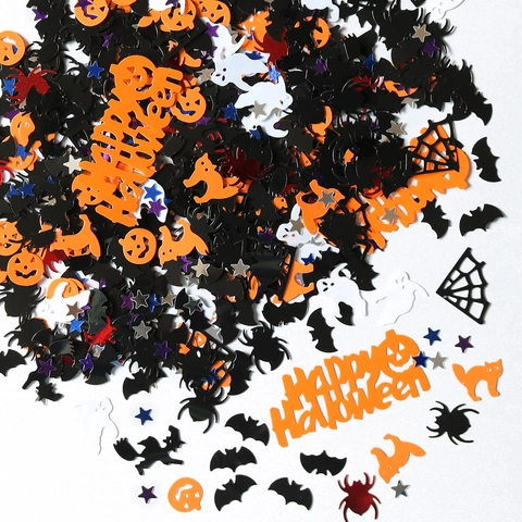 Coriandoli Per Festa Di Halloween Paillettes In PVC Ragno Fantasma Zucca Pipistrello Strega Teschio Decorazioni Per Tavola Ornamento