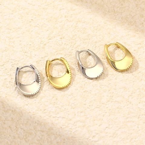 Orecchini A Cerchio A Forma Di U In Argento Sterling 925 Con Zirconia Cubica Gioielli Di Lusso Per Donna