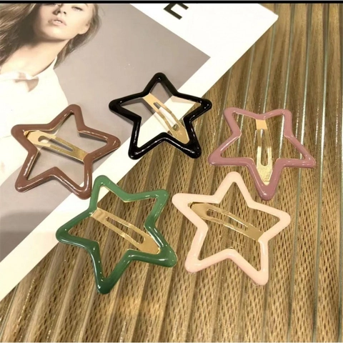 Pinces À Cheveux Étoile Plastique Résine Métal Coloré Style Dopamine Y2K Barrettes Côté Pour Femmes Filles