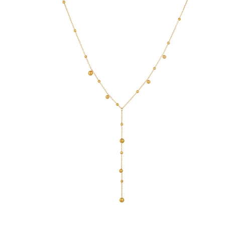 Collana A Forma Di Y Acciaio Al Titanio Catena A Scatola Da Donna Semplice Elegante Nappa Multi-Perla Accessorio