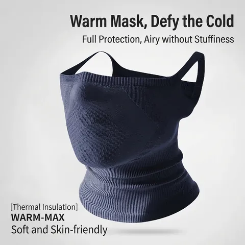Mascarilla De Punto Sin Costuras Calentador De Cuello Malla Transpirable Gancho Para Oreja Ciclismo Senderismo Cortavientos